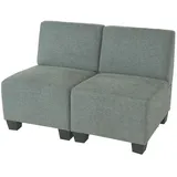 Mendler Modular 2-Sitzer Sofa Couch Lyon, Stoff/Textil ~ grau, ohne Armlehnen
