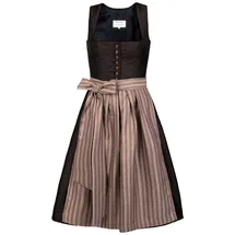 Edelnice Midi Dirndl Dorothea beige, schwarz 52