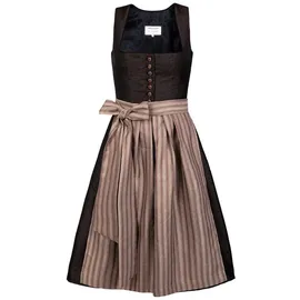 Edelnice Midi Dirndl Dorothea beige, schwarz 52