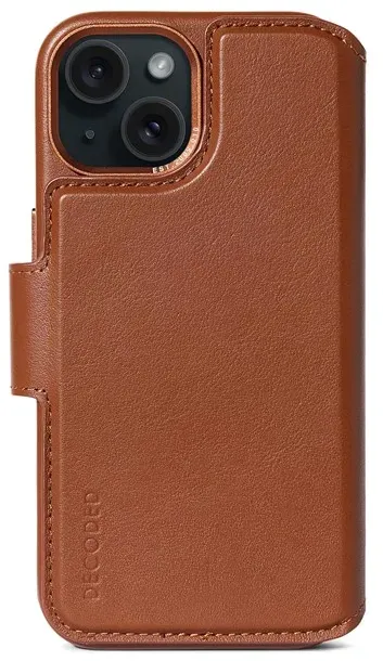 Leather Detachable Wallet - tan - iPhone 15