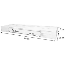 MCW Wandregal 80 x 8 x 25 cm Schwarz