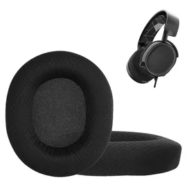 kwmobile 2x Ohr Polster für SteelSeries Arctis 3 / Arctis 5 / Arctis 7 / Arctis 9 / Arctis 9X Ohrpolster - Ersatz Ohrpolster - Kopfhörer Ersatzte... - Schwarz