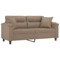 vidaXL 2-Sitzer-Sofa mit Zierkissen Cappuccino-Braun 140 cm Kunstleder