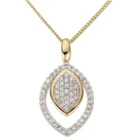 FIRETTI Kettenanhänger Schmuck Geschenk Gold 585 Weiß