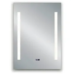LED-Lichtspiegel »Ilonka«, (1 St.), LED-Beleuchtung, integrierte Zeitanzeige, 77635268-0 glänzend B/H: 50 cm x 70 cm