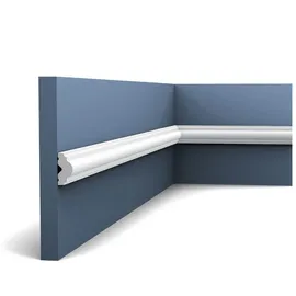 Orac Decor PX103 Axxent Profilleiste Wand Rahmen Dekor Element 2 m 200 cm x 2,5 cm x 1,2 cm Weiß
