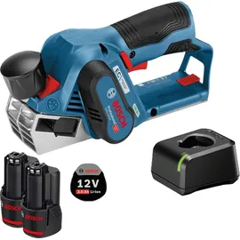 Bosch Akku-Hobel GHO 12V-20 12 V / 2x 3,0 Ah Akku + Ladegerät