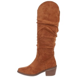 Ital-Design Damen Cowboyboots Western Westernstiefel Blockabsatz Western- & Bikerstiefel in Camel braun 41