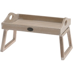 WellHome Klappbares Bett-Tablett aus Holz in Braun