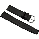 myledershop 20mm Kalb Leder Uhrenarmband Schwarz Silberschließe inkl Montageanleitung