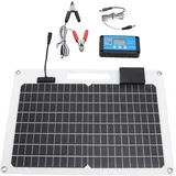 AUNMAS 100 W Monokristallines Silizium-Solarpanel-Batterieladegerät, 12 V 24 V Dual-USB-100-A-Controller mit Leistungsstufenanzeige für den Dachboden von Wohnmobilen, Booten