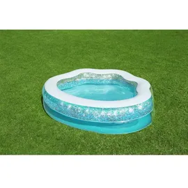 BESTWAY Sparkle Shell 150x127x43 Cm Runder Aufblasbarer Pool - Clear / Blue - 230L