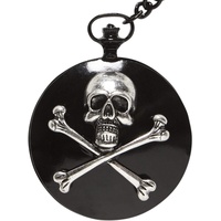 WIDMANN – Taschenuhr mit Kette Totenkopf unisex-adult, Schwarz, One Size, vd-wdm46751