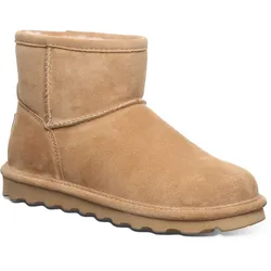 Winterboots BEARPAW "Alyssa", Damen, Gr. 37, braun (hellbraun), Veloursleder, klassisch, Schuhe, Schlupfstiefel mit wasserabweisender NeverWet Imprägnierung