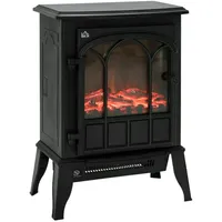 Homcom Elektrokamin, Schwarz, Metall, 23x56.5x39 cm, Freizeit, Heizen & Kühlen, Elektrokamine