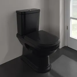 Villeroy & Boch Hommage Stand-WC mit WC-Sitz Pure Black CeramicPlus