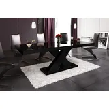 Design Esstisch Tisch HE-888 Schwarz Hochglanz ausziehbar 160 bis 210 cm - Schwarz