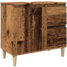 vidaXL Waschbeckenunterschrank Altholz-Optik 65x33x60 cm Holzwerkstoff