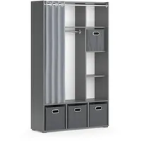 Vicco Kleiderschrank Luigi, Grau, 105.8 x 178.1 cm Mit Faltboxen (grau)