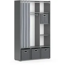 Vicco Kleiderschrank Luigi, Grau, 105.8 x 178.1 cm Mit Faltboxen (grau)
