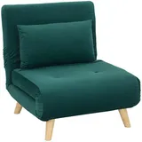 Homcom Schlafsessel, Dunkelgrün, Textil, 72x79x78 cm, Wohnzimmer, Sessel, Schlafsessel