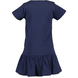 blue seven Jerseykleid BLUE SEVEN, Mädchen, Gr. 128, blau dk blau), 100% Baumwolle, bedruckt, unifarben, Basic knieumspielend, Rundhals, Kleider Jerseykleid
