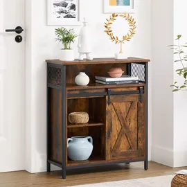 VASAGLE Sideboard 70 x 80 x 30 cm Braun/Schwarz