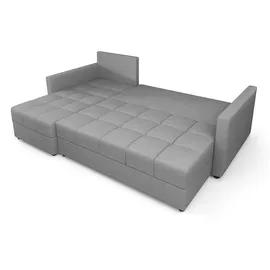 ax living Ecksofa Klein mit Schlaffunktion Dolceo Pik Dunkelgrau 226cm