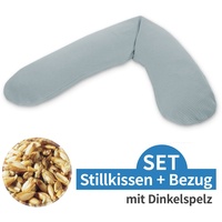 Theraline Stillkissen 190cm inkl. Bezug Feinstrick Dinkelfüllung