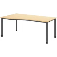 Bümö Schreibtisch Ahorn, Nachbildung,Ahorn, Rechteckig, 180x74x100 cm FSC Mix,