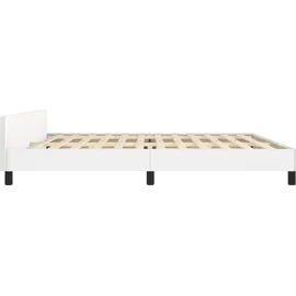 vidaXL Bettgestell mit Kopfteil 200 x 200 cm Weiß