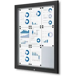 Außen Schaukasten Hochformat 9xA4 ESG-Glas Wandmontage