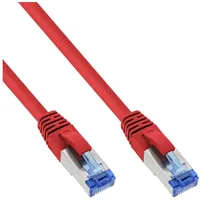 InLine Patchkabel, S/FTP (PiMf), Cat6a, halogenfrei, rot 0,25m