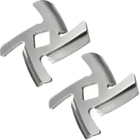 Fleischwolfmesser Aus Edelstahl, Messer Für Fleischwölfe, Messer Für Porkert Nr. 5 Für Fleischwölfe, Ersatzmesser Für Professionelle Fleischwölfe (silber/2 Stück)