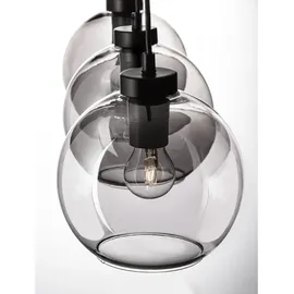 Nova Luce Palmer 3-flg. 70 cm schwarz, Rauchiggrau