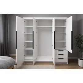 A&J MöbelLand Drehtürenschrank KLARI 200 x 215 x 59,5 cm Silberfarben