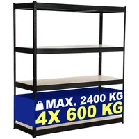 CLP Schwerlastregal 160x60x180 cm schwarz