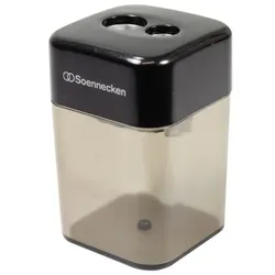 Soennecken Doppelspitzdose 8 und 11mm rechteckig Material des Spitzers: Metall Material des Behälters: Kunststoff schwarz/grau transparent