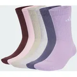 adidas CUSHIONED CREW SOCKS 6 PAIR PACK, Aurora Ruby/Preloved Violet/Powder Plum/Light Grey Heather, 10.5-12.5