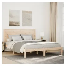 vidaXL Massivholzbett 160 x 220 cm Beige
