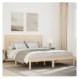 vidaXL Massivholzbett 160 x 220 cm Beige