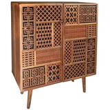 Riess-Ambiente Massives Highboard MARRAKESCH 120cm Mangoholz Boho Sideboard Kommode Schrank