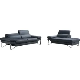 Egoitaliano Polstergarnitur "Princess Design und Sitzkomfort im Einklang, bequem und hochwertig", grau (smoke), H:95cm T:108cm, Leder »BULL« (echtes Rindsleder). Geschliffenes, pigmentiertes und behandeltes Rindsleder mit einer Dicke von 1, 3-1, 5 mm.