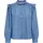 Only Jeansbluse "ONLPIPER L/S EMB FRILL DNM SHIRT QYT", Damen, Gr. S, blau (medium blau denim), Web, Obermaterial: 65% Baumwolle, 35% Lyocell, unifarben, regular fit normal, Blusen Jeansbluse, mit Rüschen