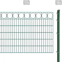 Arvotec Doppelstabmattenzaun »EXCLUSIVE 120 zum Einbetonieren "Ring" mit Zierleiste«, Zaunhöhe 120 cm, Zaunlänge 2 - 60 m 92259357-0 dunkelgrün H/L: 120 cm x 34 m