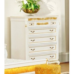 Casa Padrino Luxus Barock Kommode Weiß / Gold - Prunkvolle Barockstil Schlafzimmer Kommode - Luxus Schlafzimmer Möbel im Barockstil - Barock Schlafzimmer Möbel