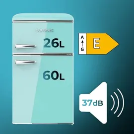 Cecotec Bolero CoolMarket 2D Origin 86 Retro-Kühlschrank (86 l, 893 mm hoch, Grün)