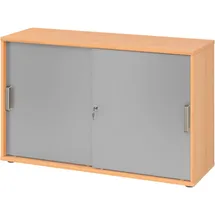 bümö Aktenschrank 2 Ordnerhöhen 80 x 40 x 180 Buche/silber