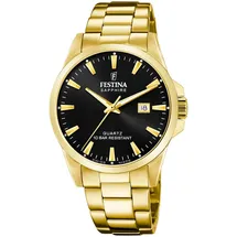 Festina Swiss Made Herrenuhr Analog Edelstahl 316L Gold - - Armbanduhr - Herren -