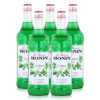 Monin Sirup Basilikum 1L - Cocktails Milchshakes Kaffeesirup (5er Pack)